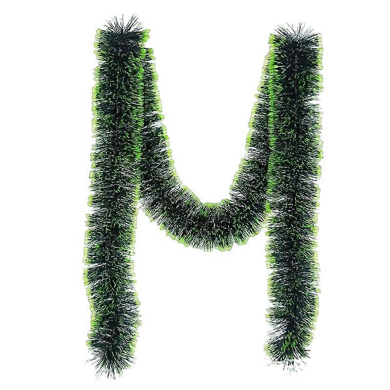 Nnetm Snowflake Rattan Christmas Decoration Strip - 6.56ft Dark Green With White Edge Awo90983