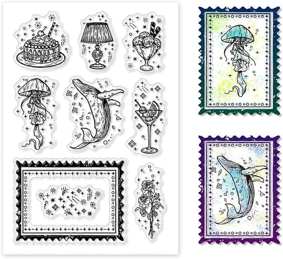 1Sheet Fantasy Bubble Elements Silicone Clear Stamp Seals