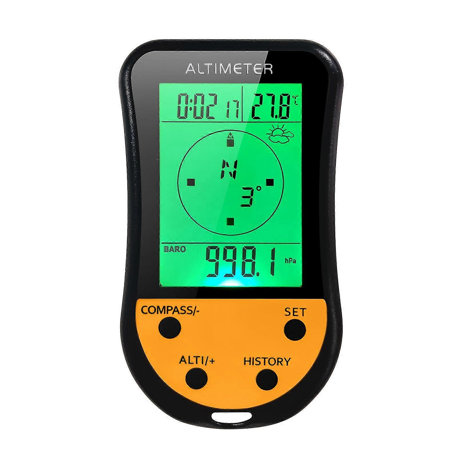 מד גובה דיגיטלי אלקטרוני 8 ב-1 רב תכליתי LCD תאורה אחורית מיני מד גובה ברומטר מצפן מדחום תחזית מזג אוויר שעון לוח שנה למעבר