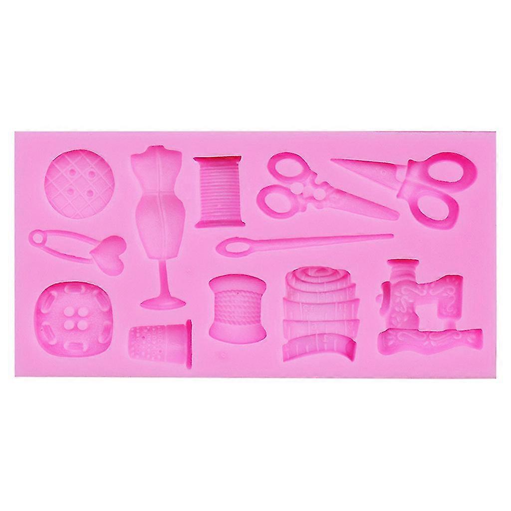 1 Pack Scissors Button Sewing Designer Clothes Silicone Mold Wedding Cake Border