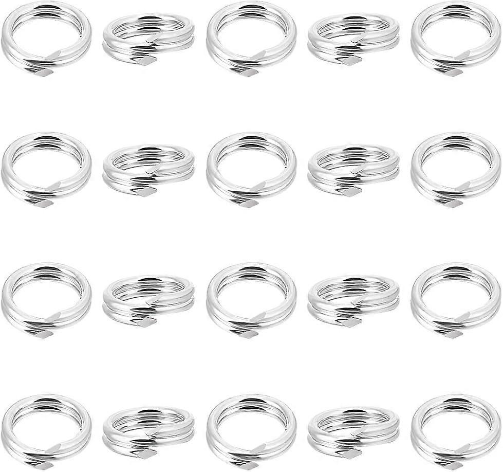 1Box 20Pcs Double Loop Jump Rings 925 Sterling Silver Split Rings 5x1mm Open Loop Rings