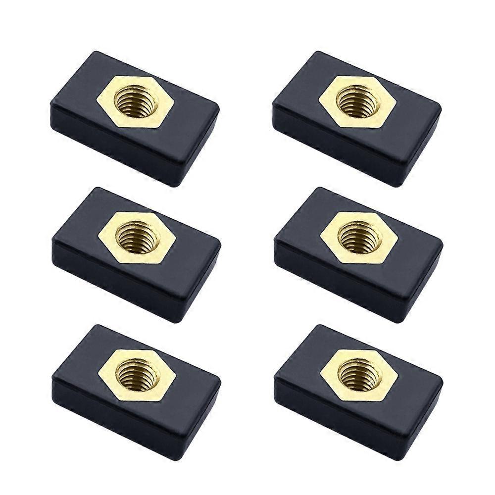 6Pcs M6 Copper Sliding Nut Side Mount Slide Track Rail Fishing Rod Pole Holder Mounting Base for Ka
