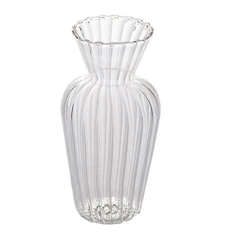 1pc dining table flower implement household decorative vase striped glass vase