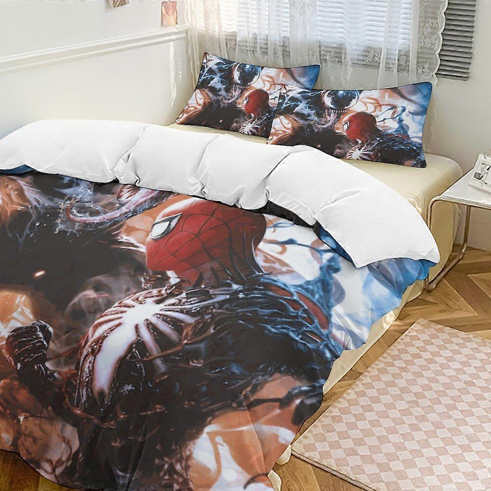 c386 Venom Conjuntos de Edredom de Cama, Conjunto de Cama de 3 Peças Conjunto de Cama Macio e Quente com 1 Capa de Edredom e 2 Fronhas para Quarto Todas as Estações hno386