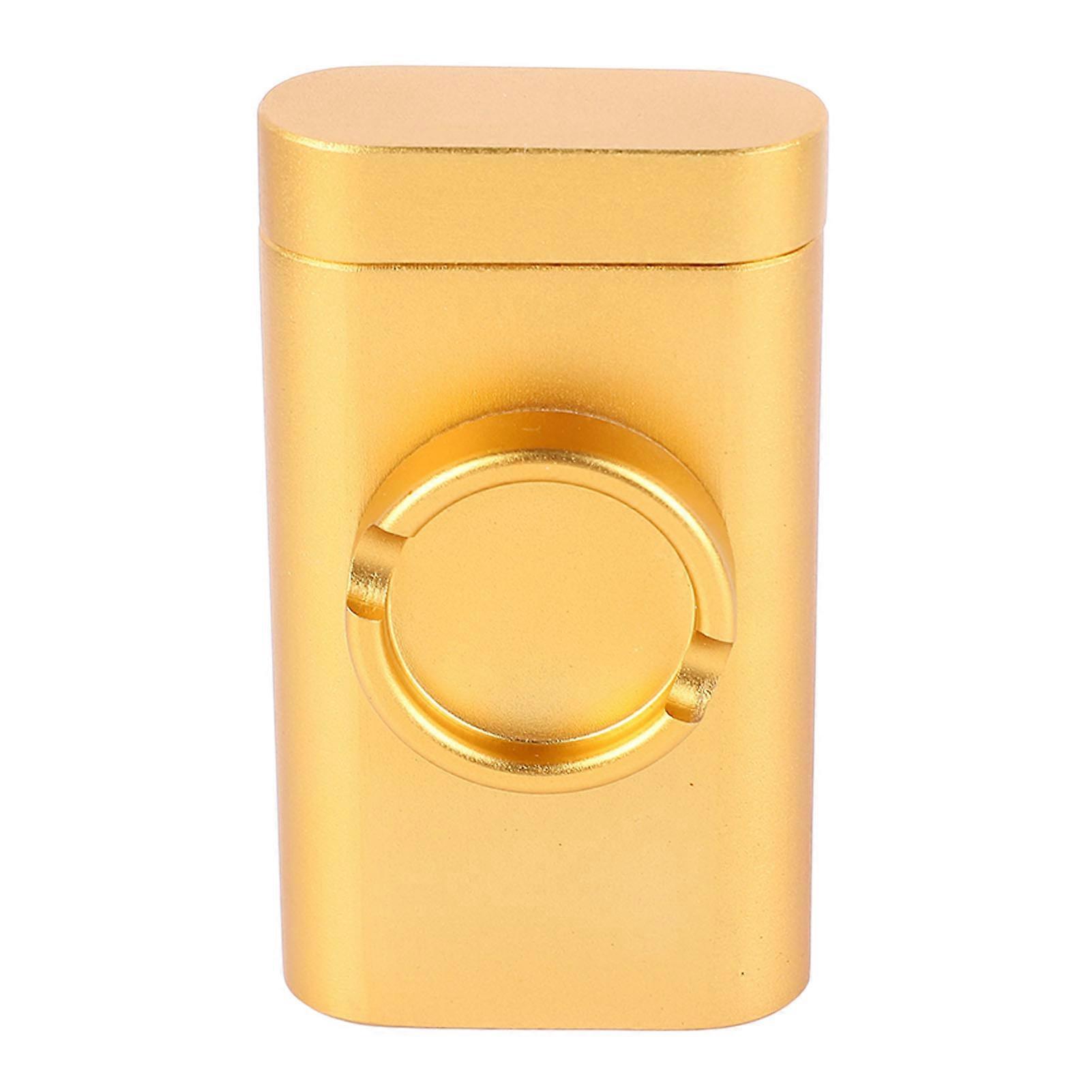 Storage Case with Mini Grinder Aluminum Alloy Simple Operate All in One Grinder Smoking Grinders for Outdoor Gold
