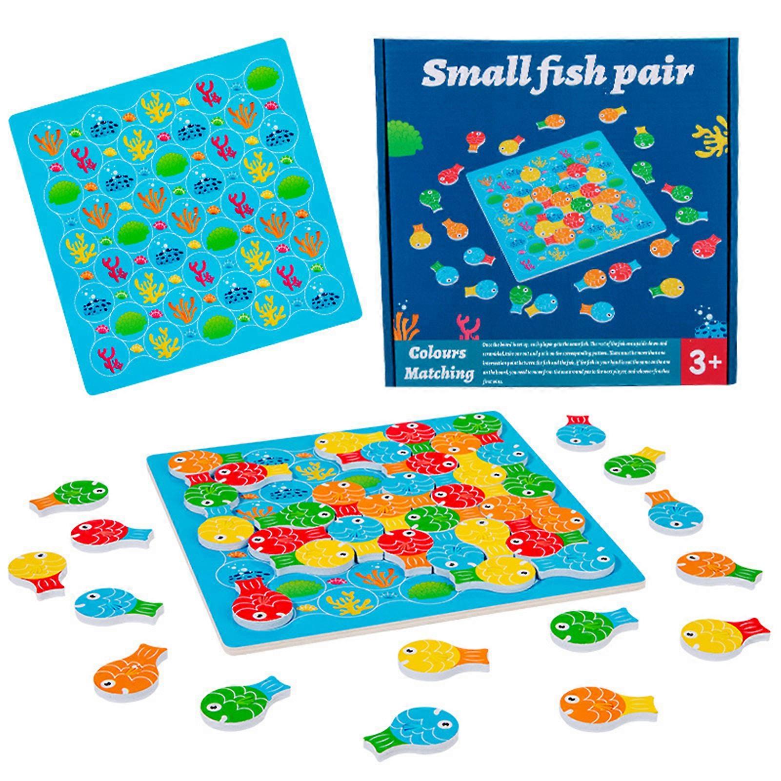 Small Fish Pair Children\'s Puzzle Board Child Safe Smooth Edges Game for Both Girls and Boys