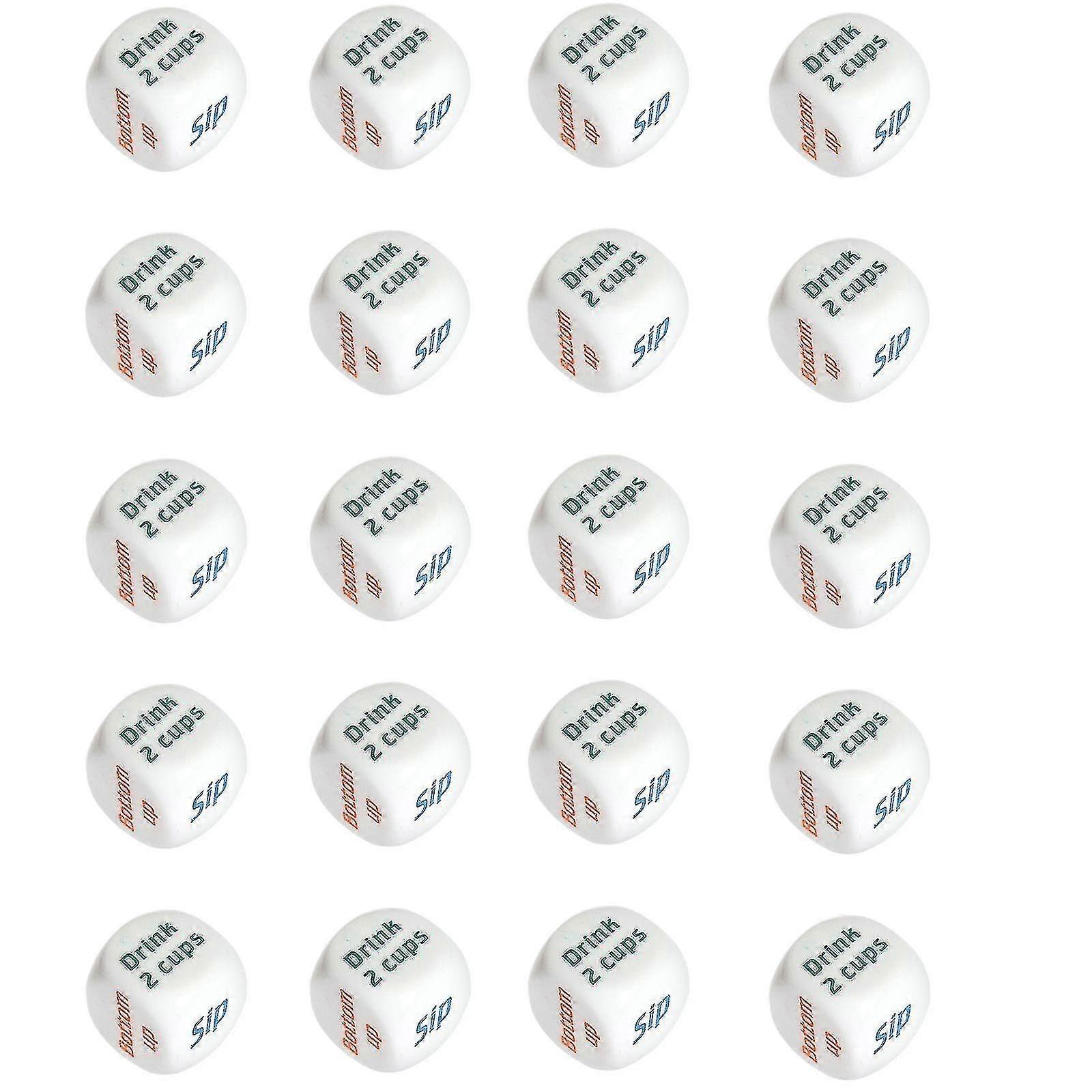 20pcs Party Dice Wagers Game Dice,friends Dinner Creative Dice (random Color)