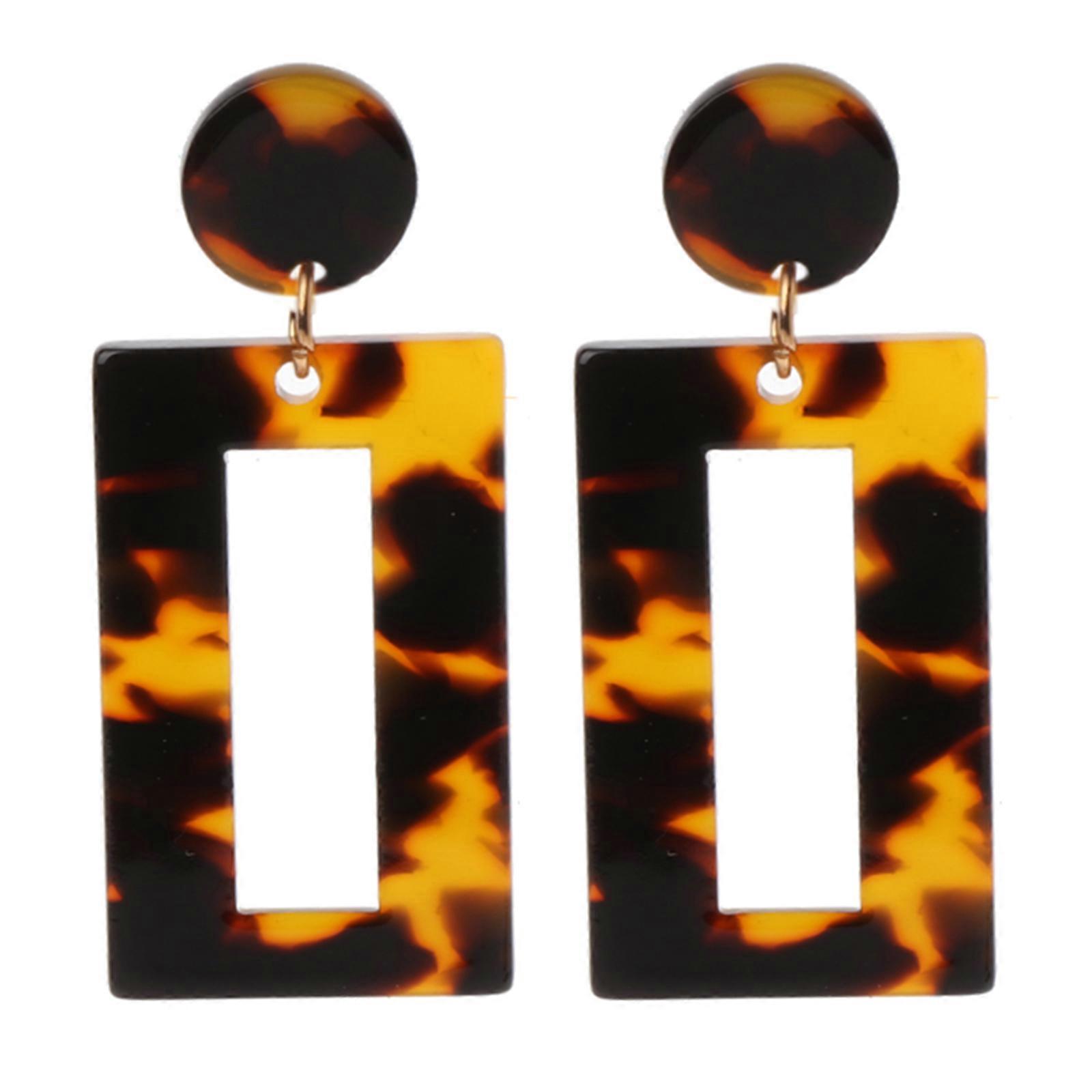 Acryl Statement Tortoise Shell Ohrringe Mode Hoop Resin Dangle Ohrringe