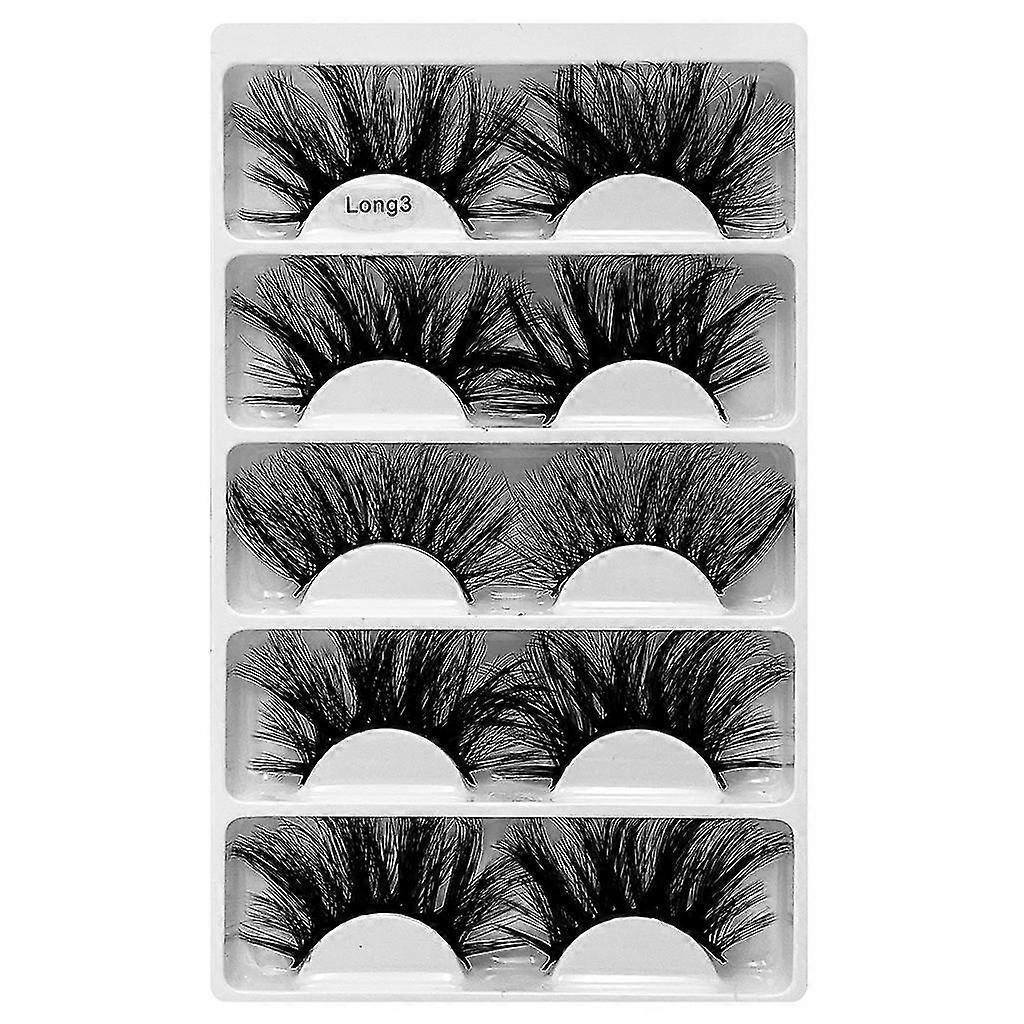 5pairs Natural Long Thick Black False Eyelashes Charming Eye Lashes Makeup
