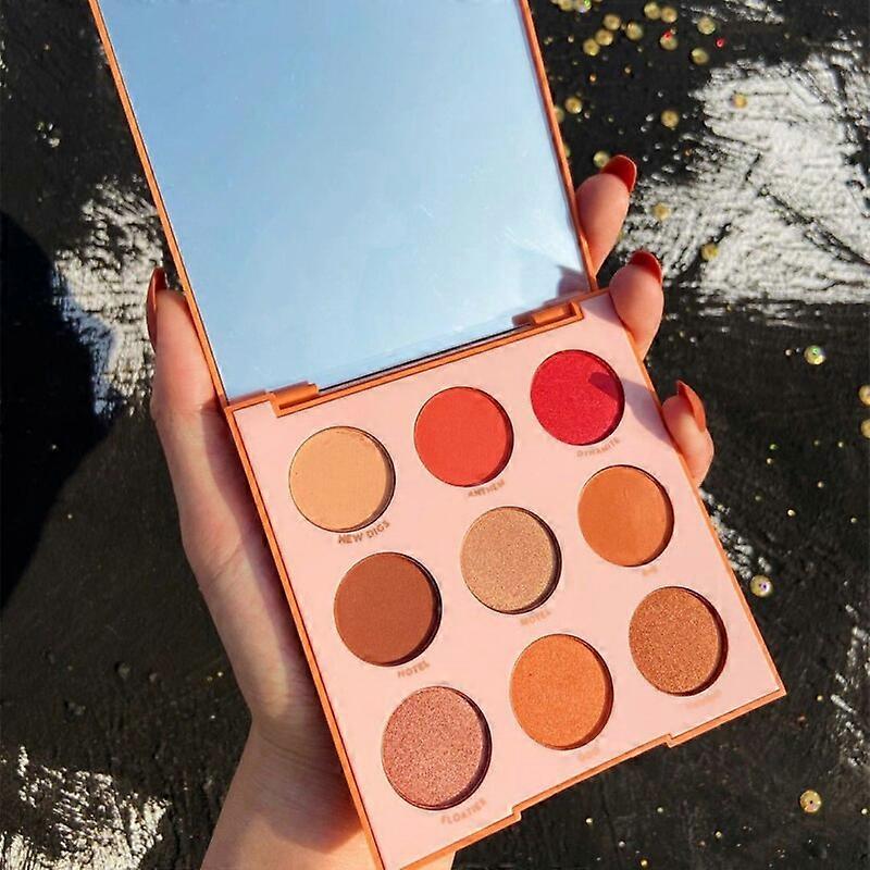 الصيف سطع الوجه عيون ملونة الصباغ الأحمر البرتقالي الوردي بريق ماتي