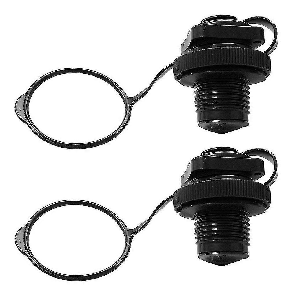 Spiral Air Nozzle Kayak Air Bed Air Nozzle Single Cap Air Valve Covers For Inflatable Mattresses Air Raft2pcsblack