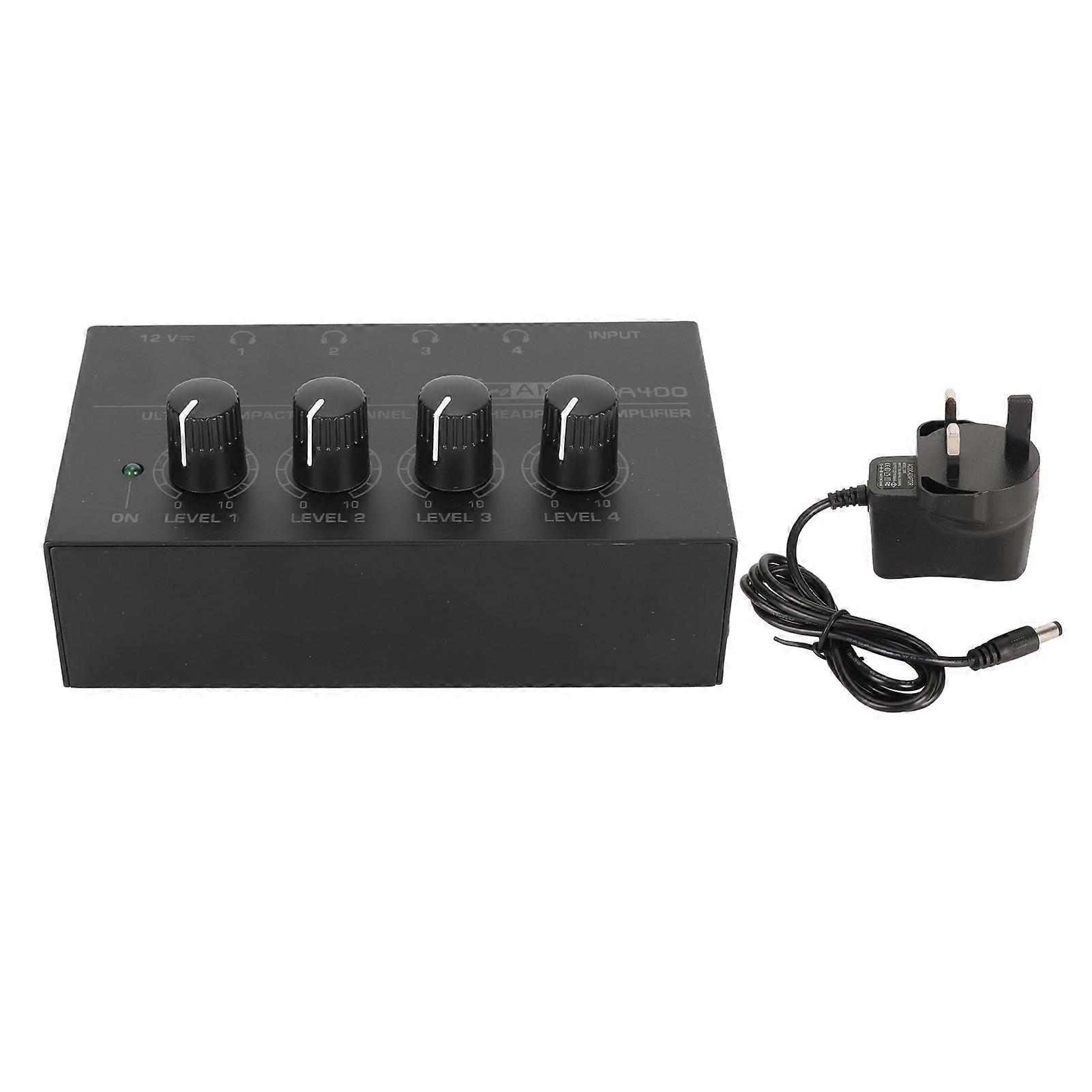 Amplificator stereo pentru căști cu 4 canale Ultra Low Noise Independent Volume Control Amplificator compact pentru căști 100240V UK Plug