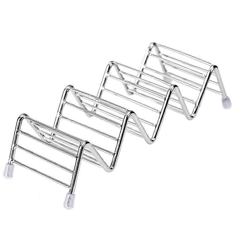 Stainless Steel 4 Pockets Taco Holder Wave Shape Tools Kitchen Gadget for Hard or Soft Shell Tacos Hot Dog 1Pieces