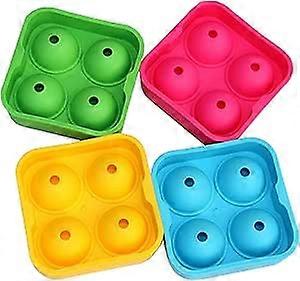 4 Pieces Round Ice Cube Mold, Plastic Ice Cube Molds with Lids, Round Ice C