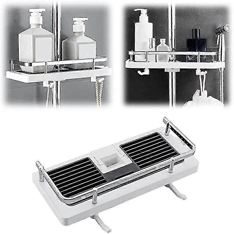 Punch-free Multi-function Storage Rack, 2-in-1 Liftable Shower Rack Organizer