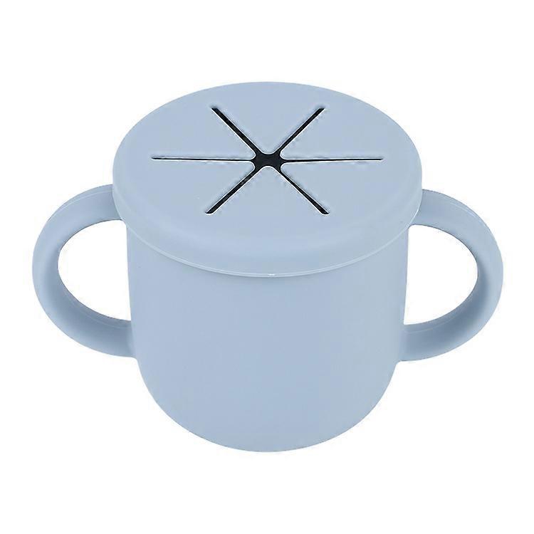 Silicone Snack Cup | Spill Proof Food Container for Toddler and Baby (Powder Blue)