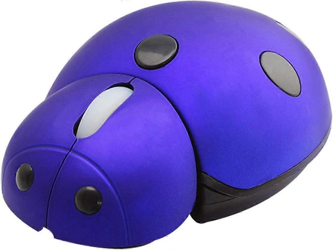 Ladybug Shape Wireless Mouse 3000DPI Optical Wireless Mice(Blue)