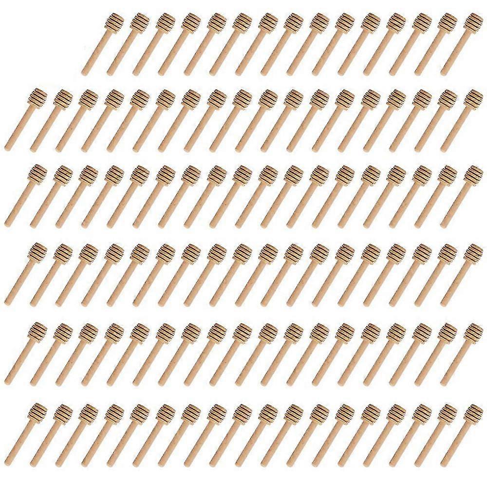 100pcs Honey Dipper Sticks Wooden Honeycomb Sticks Small Honey Spoons Stirrer Sticks for Honey Jar 7.6cm