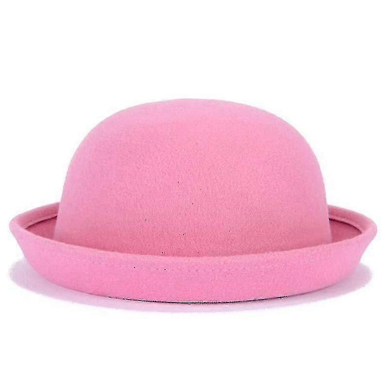 Modne kobiety Solid Color Bowler Derby Wool Felt Hat