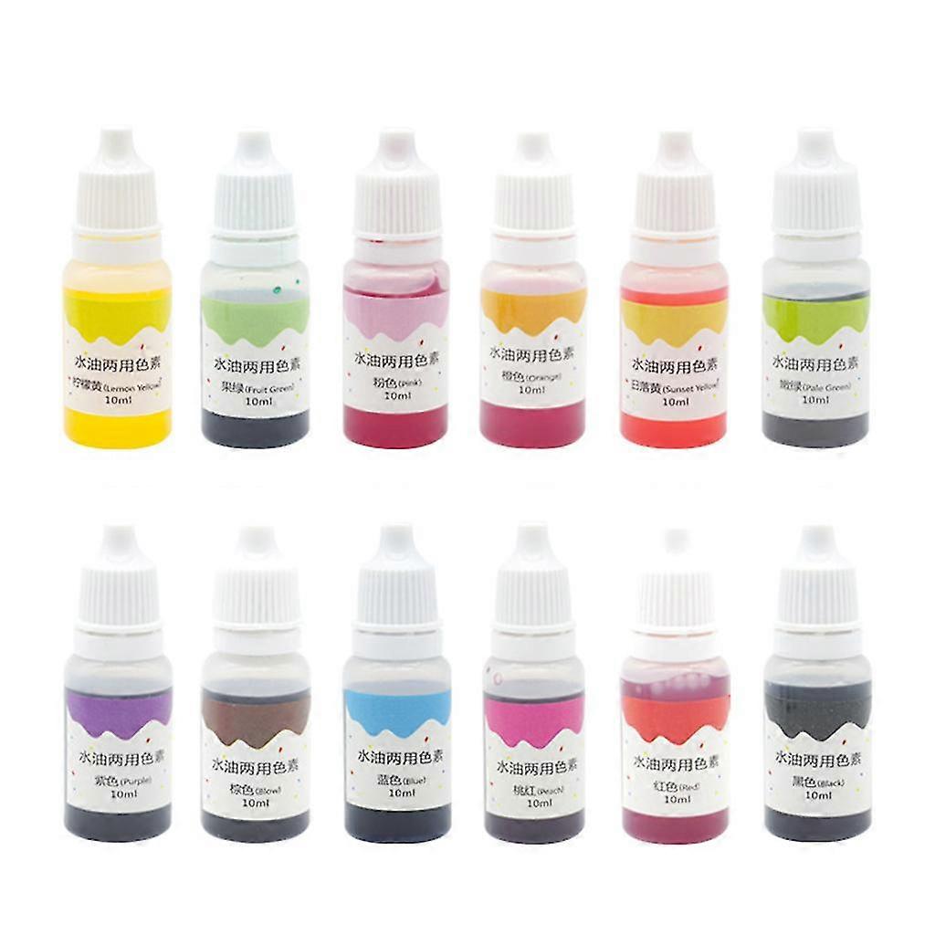 12 stuks / set Diy bakken plastic klei waterolie dual-use epoxy pigment