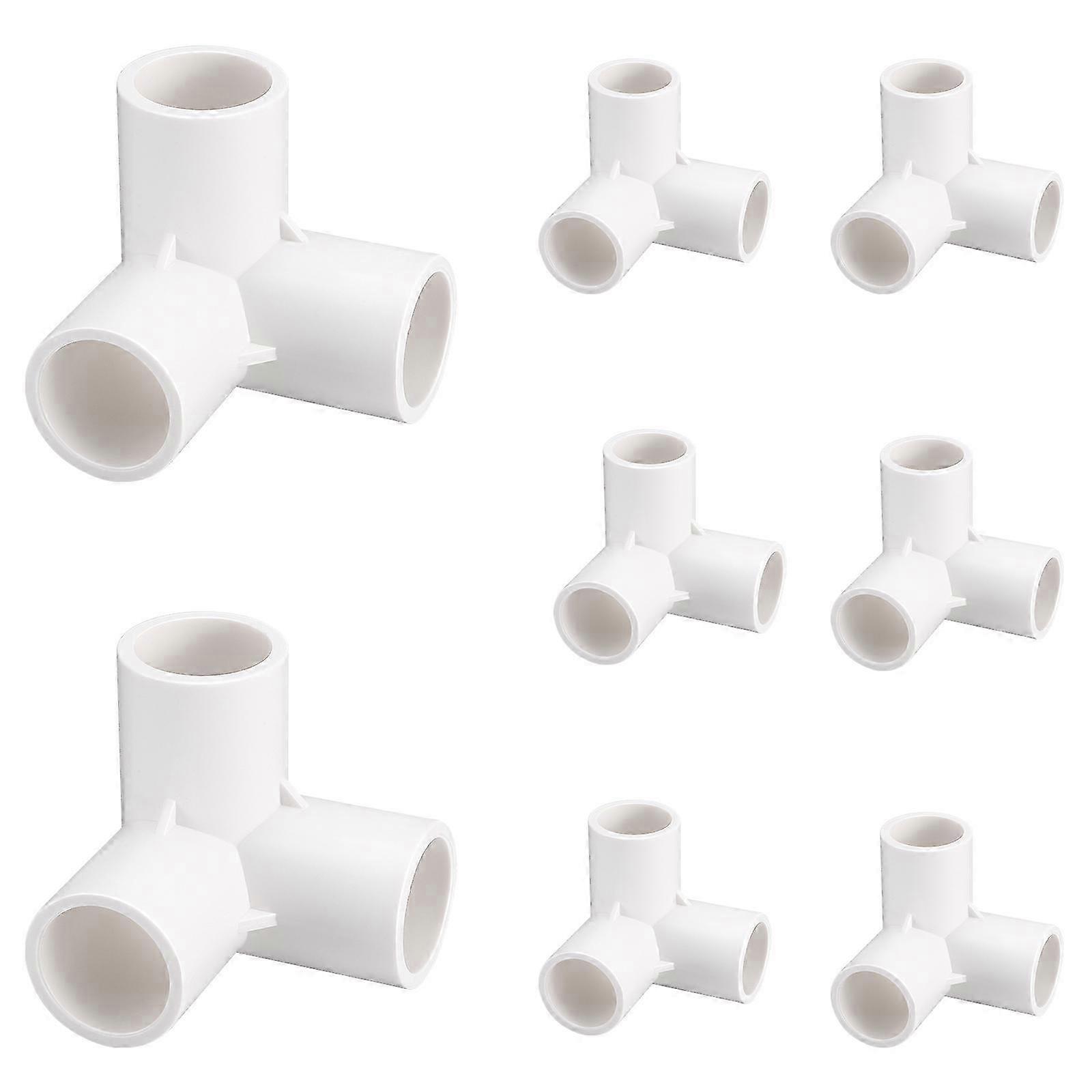 8Pcs PVC Pipe Connector 3-Way Elbow Fittings for PVC Furniture Pipe Fittings Greenhouse Frame Tent Connection