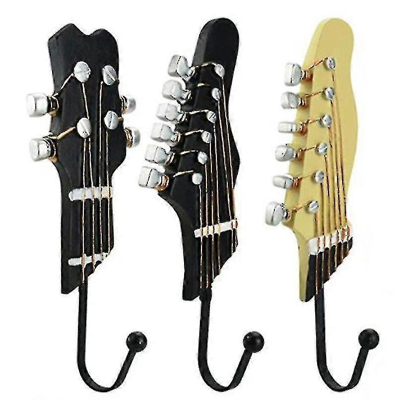 Vintage Guitar Shaped Decorative Hooks Rack Hangers Metal Resin Hooks