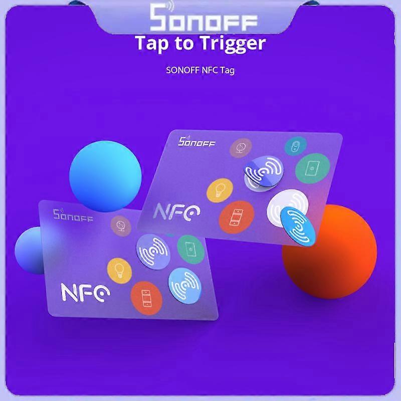 SONOFF NFC Tag 215 Chip 540 Bytes Smart Tags Automation Shortcuts Tap To Trigger Smart Scene Compatible With NFC-enabled Phones