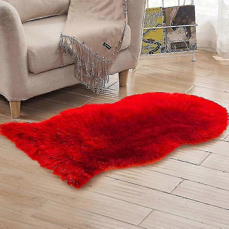 Blød fåreskind Fluffy Faux Fur Tæppe Home Floor Mat Lille Ruga-1 xi