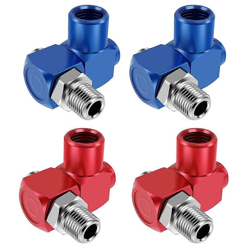 4 stk luftslangeforbindelse, 360 graders drejelig luftslangemontering aluminium 1/4 tommer industrielle drejelige luftfittings 150psi