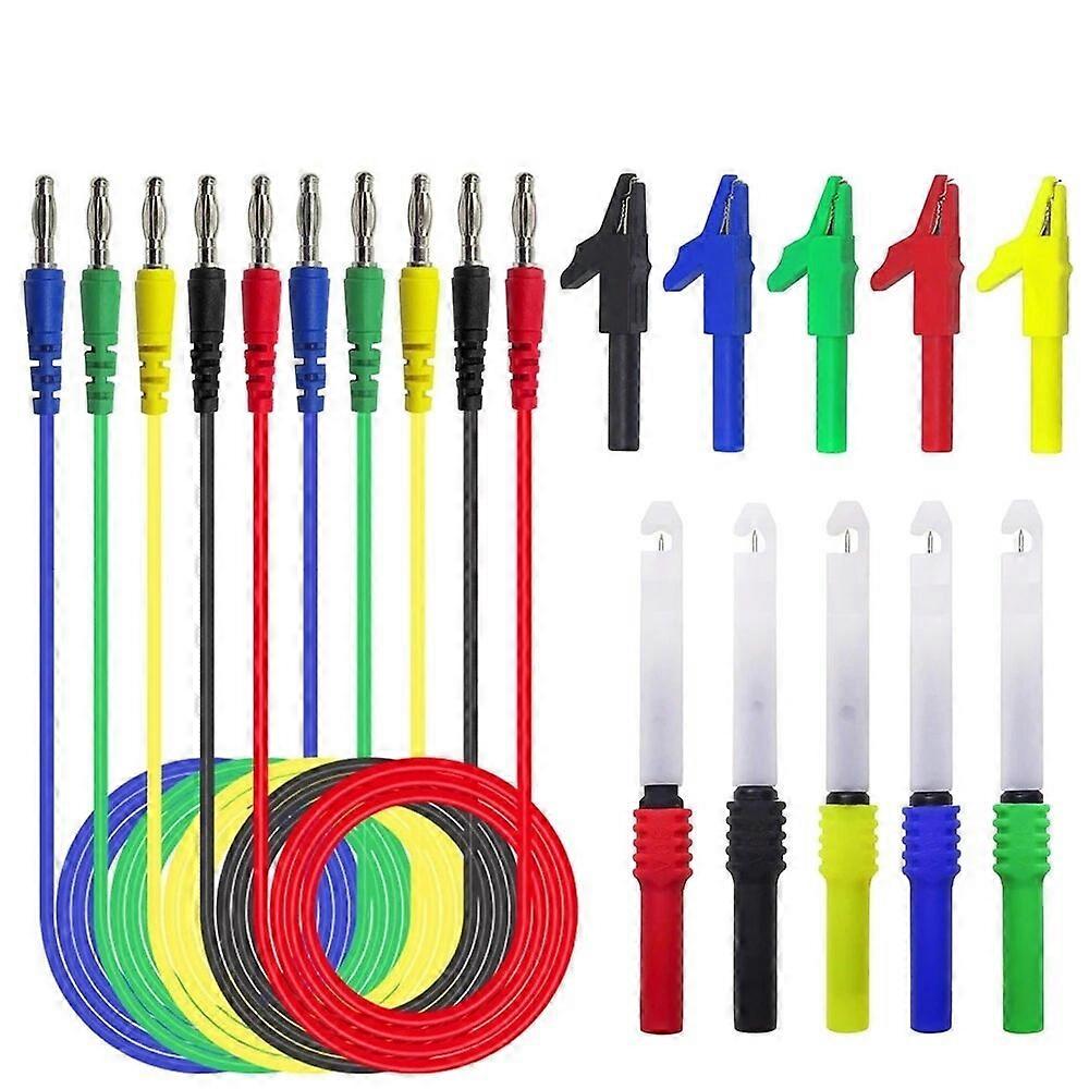 4Mm Banana Plug Test Leads Kit With Saffty Piercing Needle Test Probes + Alligator Clips For Multimeter Testing