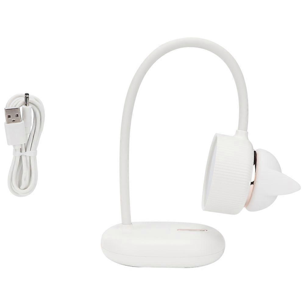 USB Charging LED Desk Lamp Cute Cat Shape Foldable Adjustable Reading Night Light(white)