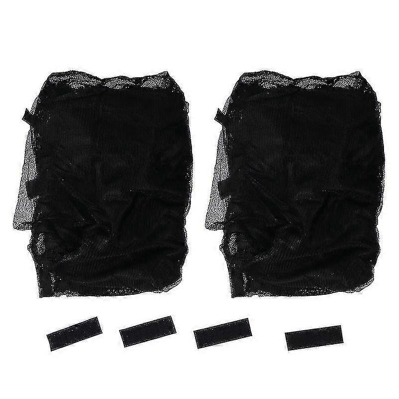 Black Car Window Accessories 2pcs Window Shade Breathable Nylon