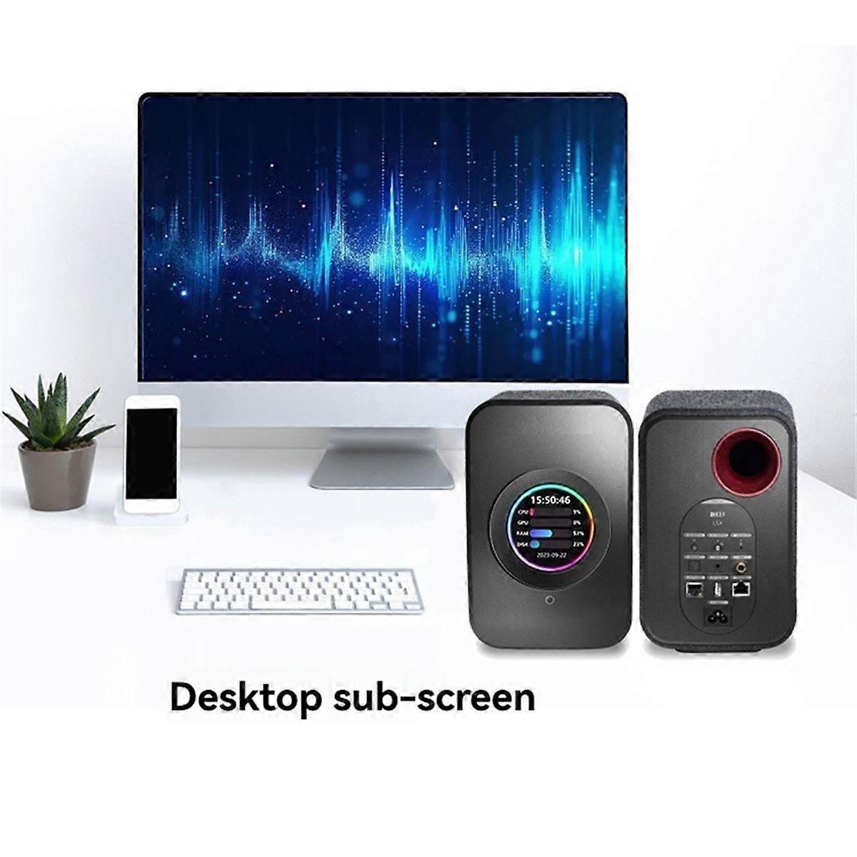 USB 2.1 Inch Watercool Screen 480x480 IPS Secondary Screen Round LCD for Desk PC CPU GPU RAM HDD Mo