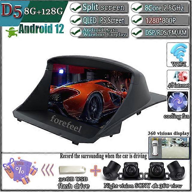 Android 12 pentru Ford Fiesta 2009-2019 Navigație GPS Video Player DVR Mouse fără fir Carplay Radio Multimedia Ecran de monitor auto