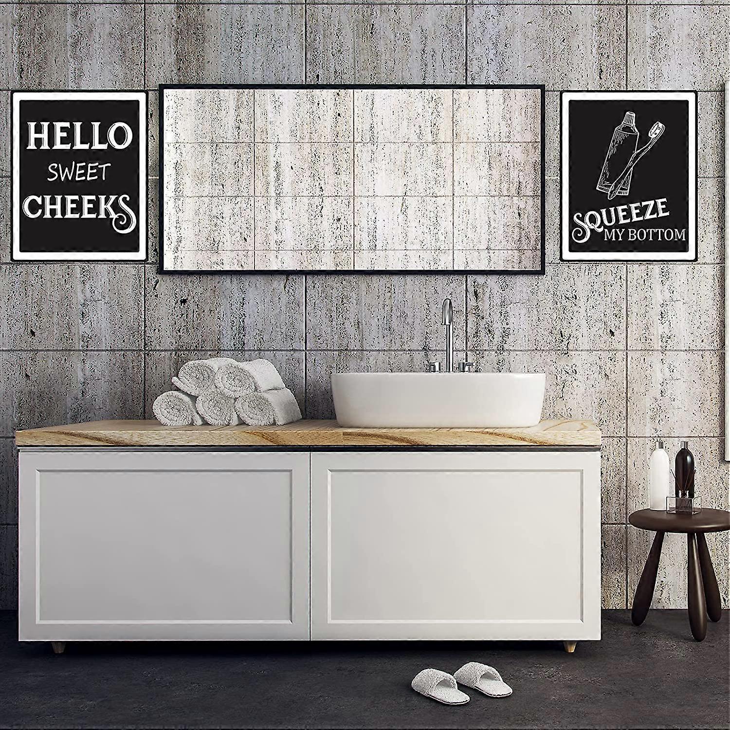 DARO Design - Immagine decorativa per ospiti, WC, immagine murale per bagno, decorazione da parete, arte della toilette, stampa artistica su 6mm HDF