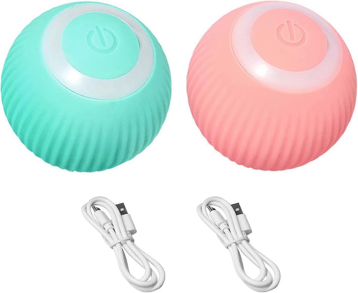 Cat Toy Ball, 360 Self-Rotating Electric Cat Ball, USB Rechargeable, Funny Balls Toy for Cats, Hunting Exercises (Green)