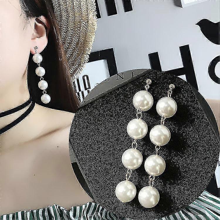 Naisten helmitupsun pitkät korvakorut helmikorut helmikorvakorut