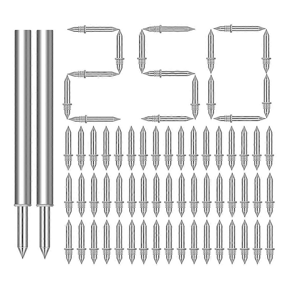 250Pcs Skirting Board Nails, Double Head Skirting Thread Seamless Nail, Equipped with Nail Specific Sleeve Tool