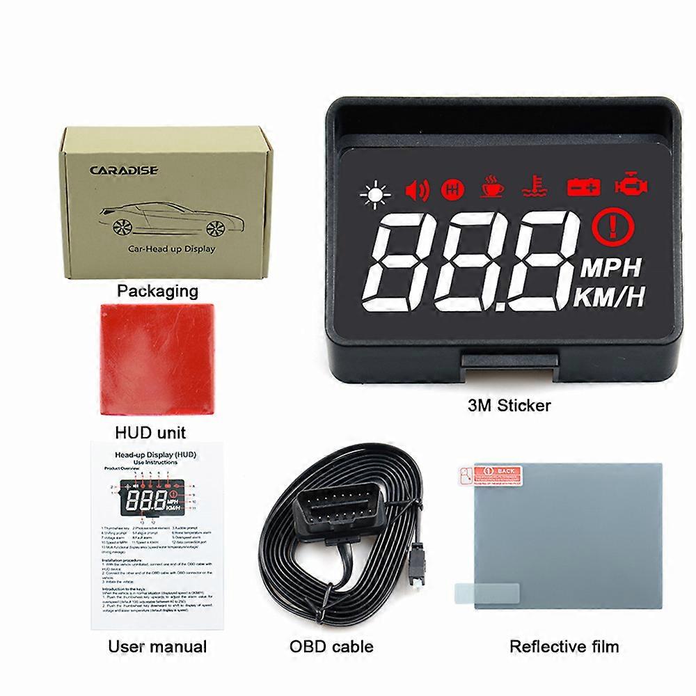 2023 Latest Car Speedometer HUD A100S Monitor OBD2 Driving Computer Over-speed Alarm Voltage Windshield Projector