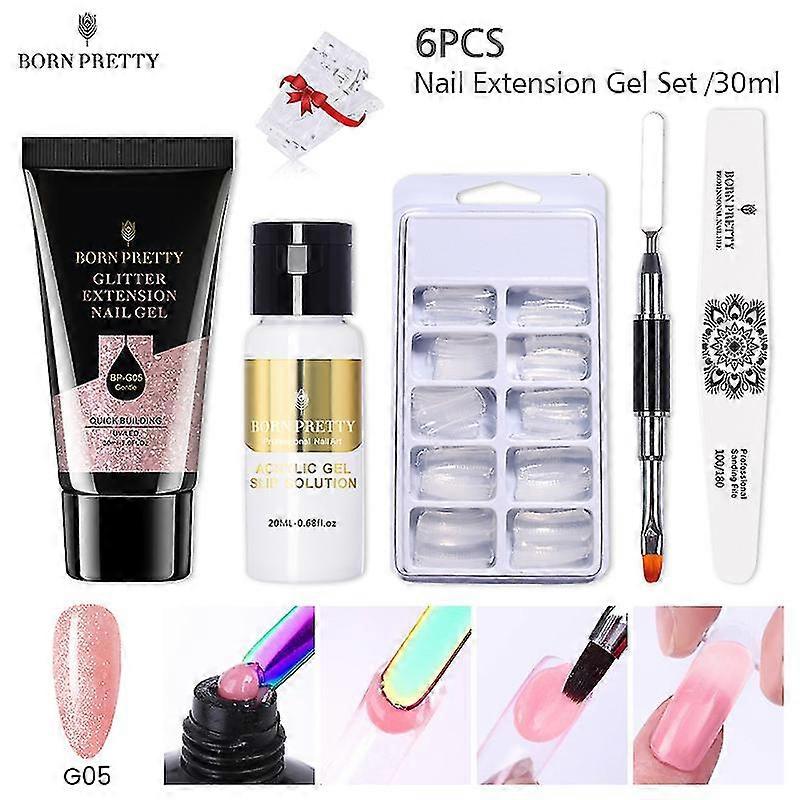 30ml Acrylic L Set Building Extens L Glitter Sequins Soak Off L 6pcs-set13
