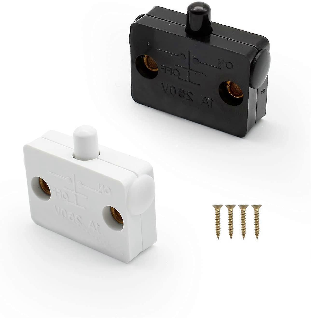 Piece Cabinet Switch Recessed Automatic Switch for Cupboards with 4 Protective Covers and 4 Screws(Black + White)