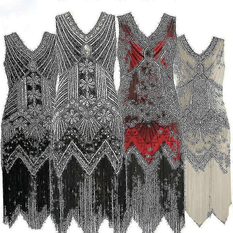 Dress Great Gatsby Costume Evening Party Sequin Tassel Flapperq