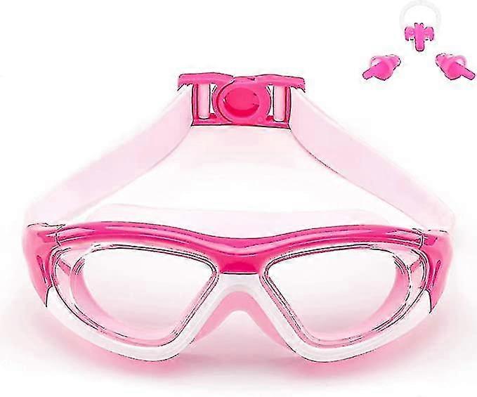 Big Frame Laajanäköiset uimalasit lapsille Tyttöjen pojat (ikä 6-15 vuotta), premium polarisoituneet lapset uimalasit Sukellus naamio Anti Fog No Leakin