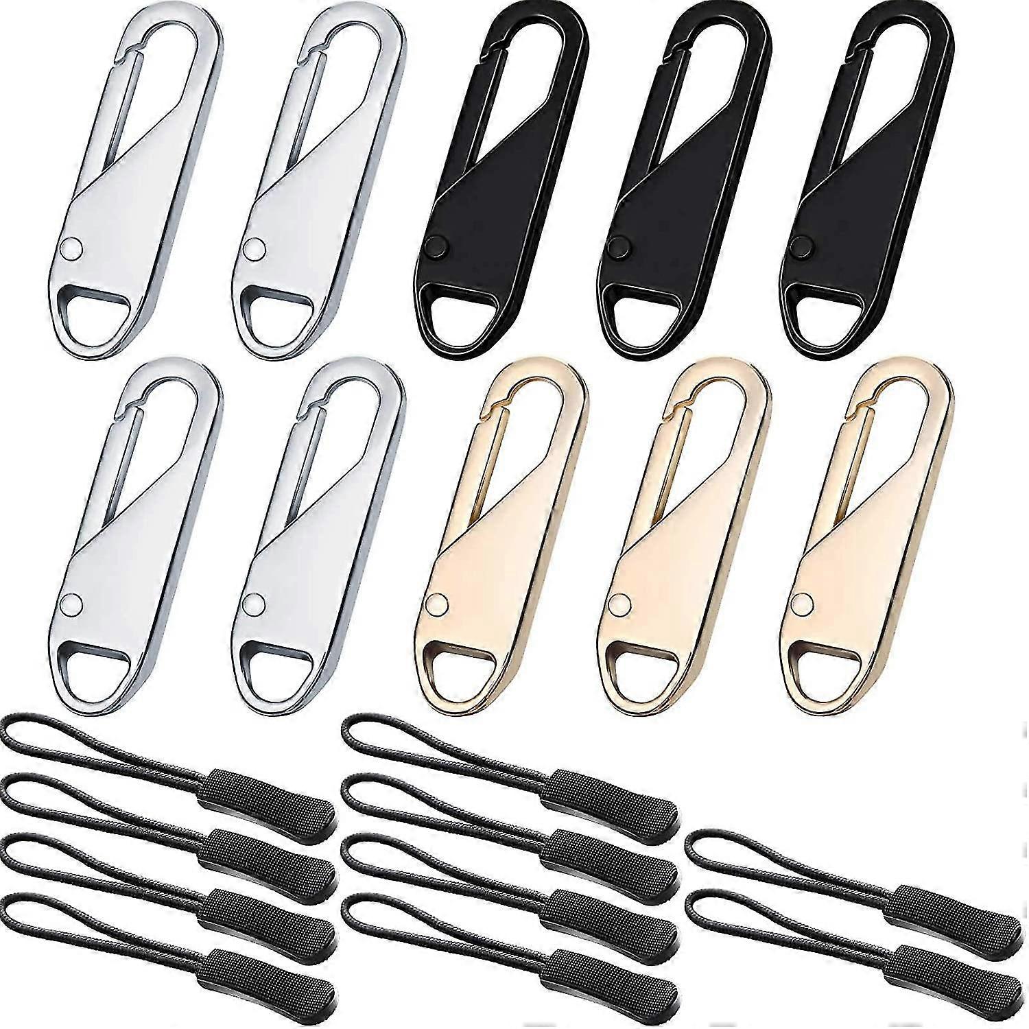 Zipper Pull Tab Replacement Metal Zipper Extender Handle Fixer 10 Pcs