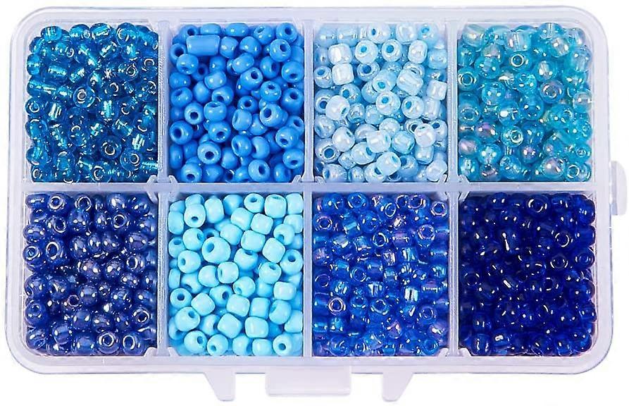 1900 Pcs 4mm 6/0  Blue Seed Beads