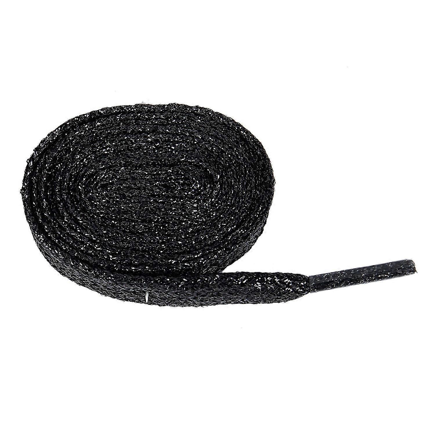 Shiny Flat 1 Pair Laces In Shoe Lace Black
