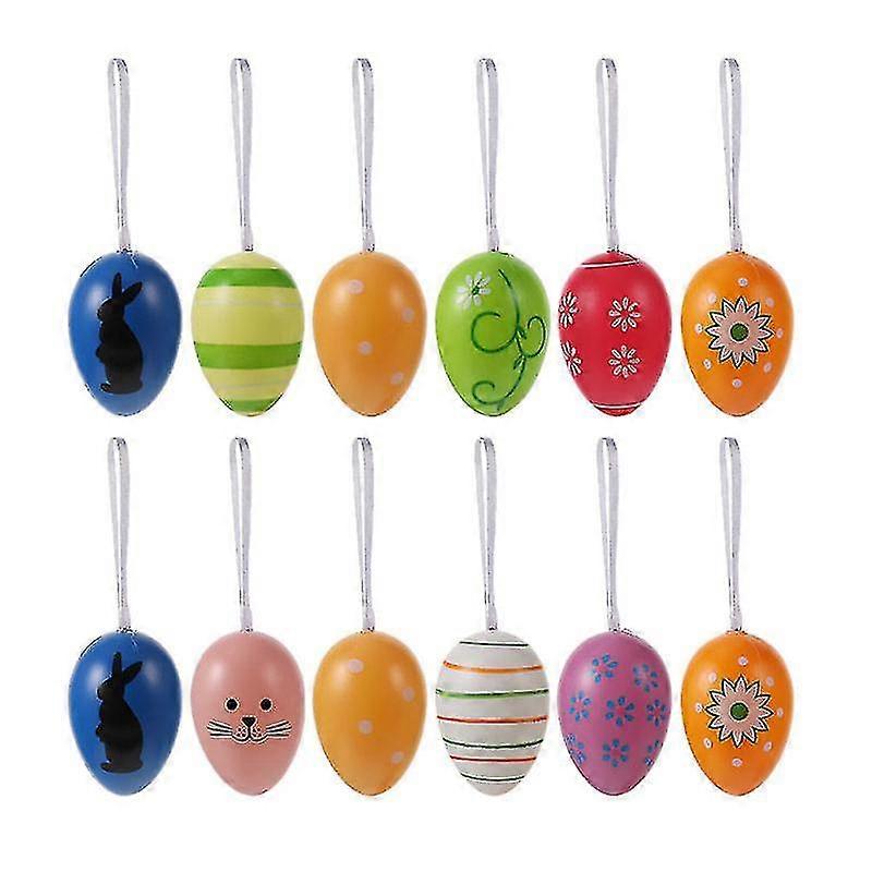 20Pcs Easter Colorful Eggs Simulation Eggs Decors Happy Easter Colorful Eggs Adornments