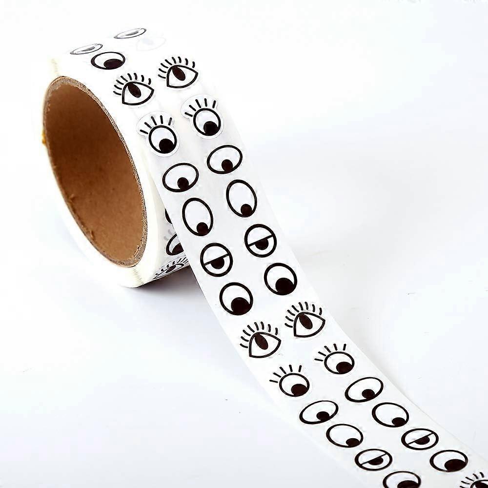 Black White Wiggle Eye Stickers Labels on a Roll -2000 Pcs/1 roll