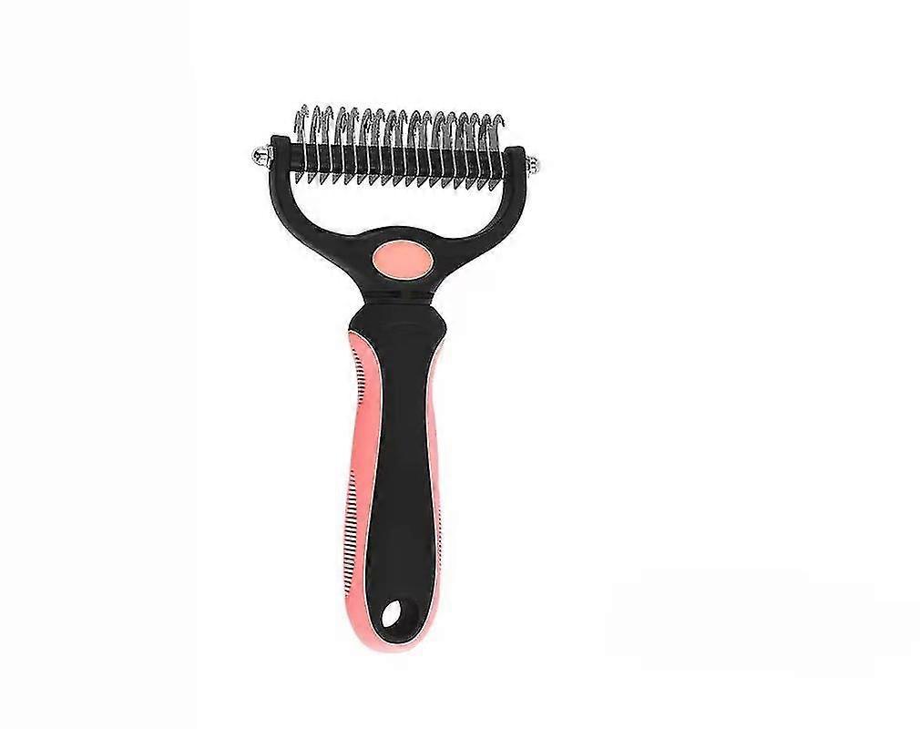 ペットグルーミングツール脱毛コームドッグキャットボトムヘアレーキ脱毛ツール両面17 + 9ブレード