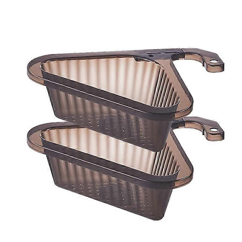 Drain Strainer Basket 2 Pcs Adjustable Kitchen Triangle Sink Filter Transparent Corner Sink Drain B
